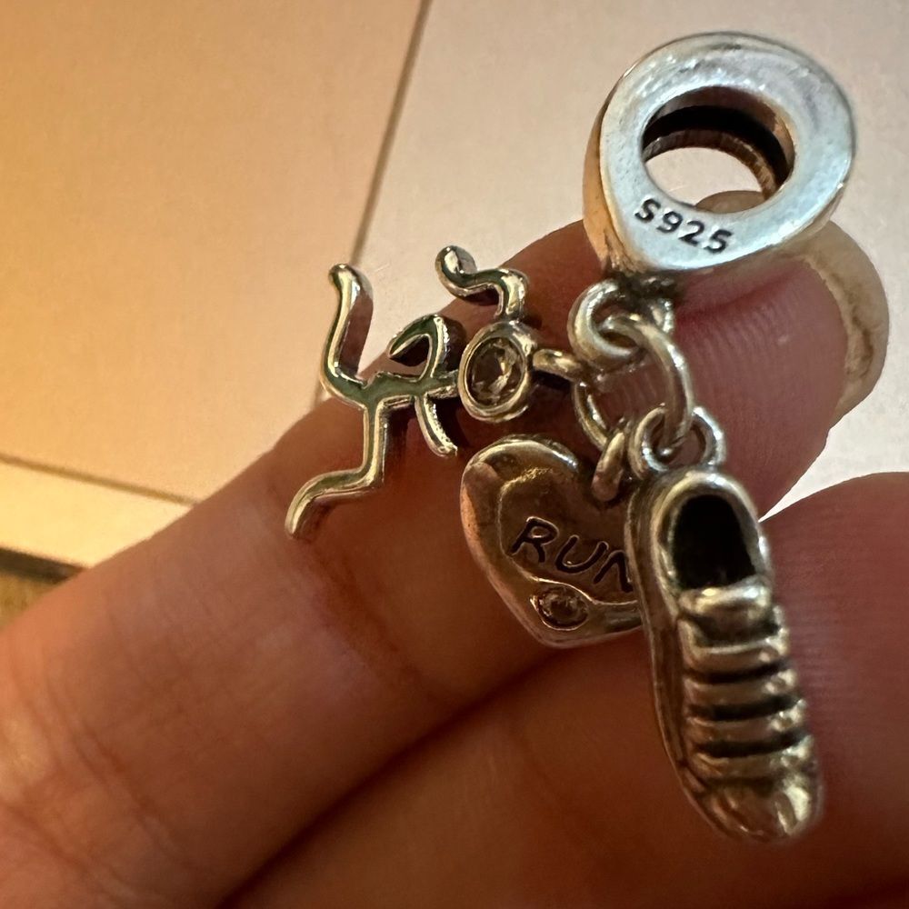 NWOT Running Girl Silver Pandora Fit Charm - Picture 14 of 15